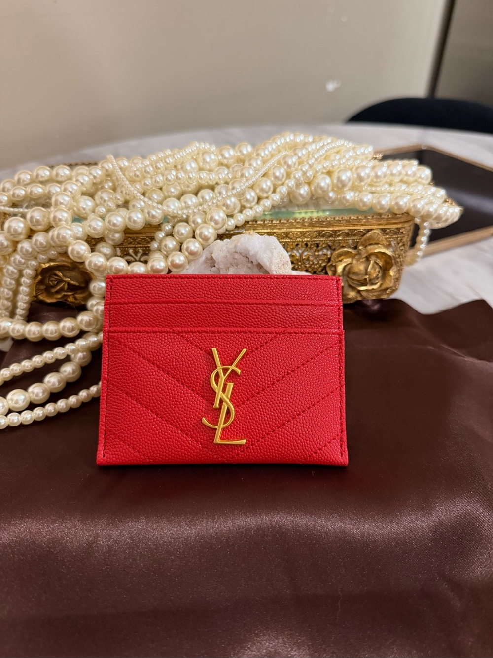 Fashion Red Leather Card Holder Wallet - Women Bags
